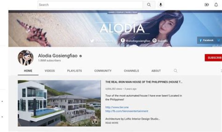 Alodia Gosiengfiao net worth, income and estimated earnings of Youtuber channel