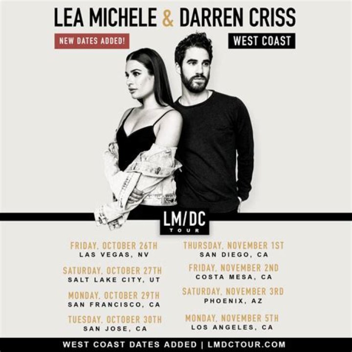 Lea Michele and Darren Criss Add More Dates to LMDC Tour – Celeb Secrets
