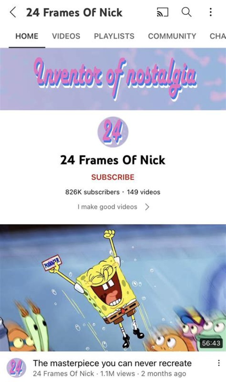 Similar Youtubers to 24 Frames Of Nick