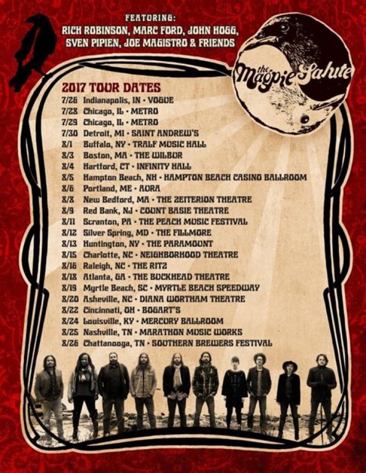 Tours 4/17: The Magpie Salute, Rodney Atkins, Neko Case, Carlos Vives, Chris Robinson Brotherhood