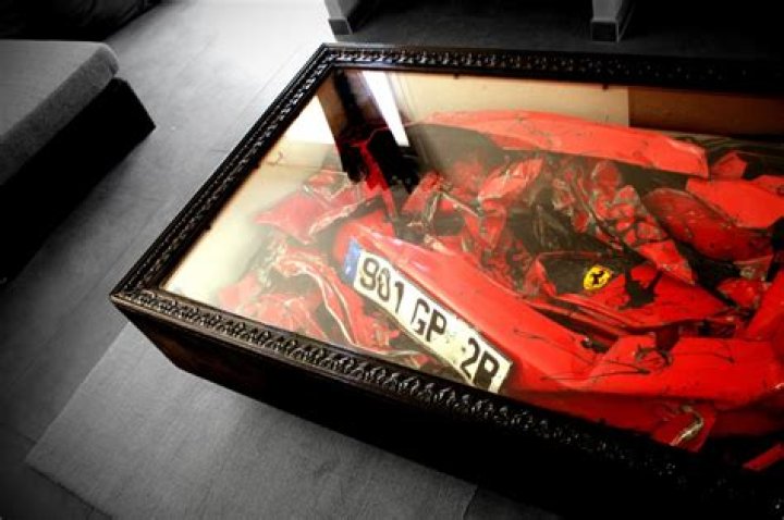 Wrecked Ferrari Recycled Into Coffee Table